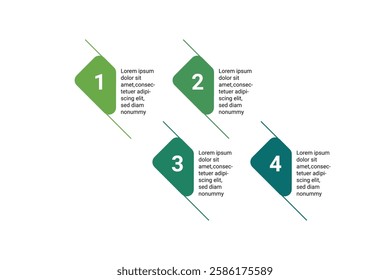 4 Steps Business Infographic Template for Strategic Planning and Corporate Presentations, Modern and Minimalist Editable Vector.