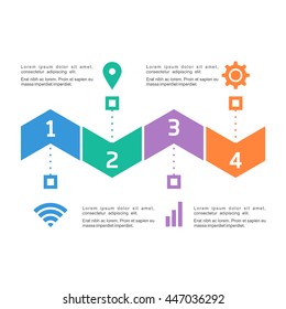 4 steps Business infographic template can be used for workflow layout, diagram, number options, web design. Infographics business concept with 4 options, parts, steps or processes Abstract background.