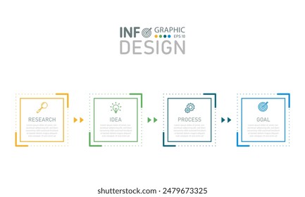 4 steps business infographic vector presentation