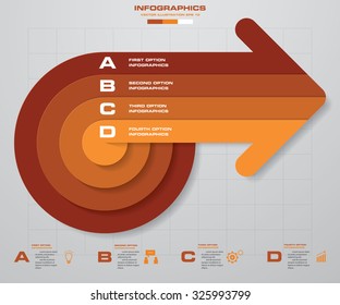 4 steps business presentation template.Arrow shape banners template/graphic or website layout. Vector.