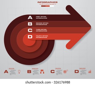 4 steps business presentation template.Arrow shape banners template/graphic or website layout. Vector.