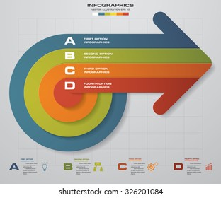 4 steps business presentation template.Arrow shape banners template/graphic or website layout. Vector.
