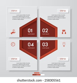 4 Steps chart template/graphic or website layout. Vector.