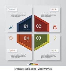 4 Steps chart template/graphic or website layout. Vector.