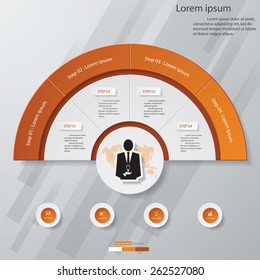 4 Steps chart template/graphic or website layout. Vector.