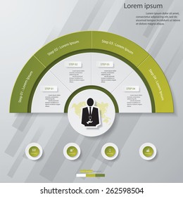 4 Steps chart template/graphic or website layout. Vector.