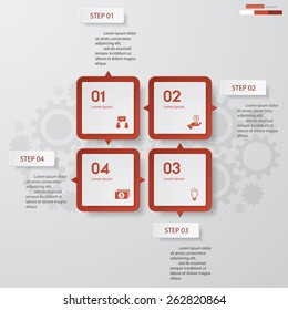 4 Steps chart template/graphic or website layout. Vector.