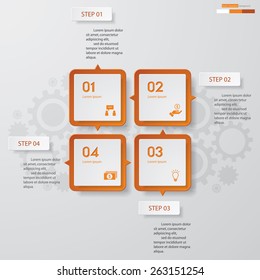 4 Steps chart template/graphic or website layout. Vector.