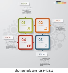 4 Steps chart template/graphic or website layout. Vector.