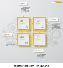 4 Steps chart template/graphic or website layout. Vector.