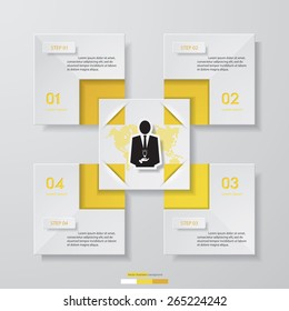 4 steps chart template/graphic or website layout. 