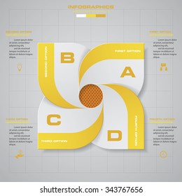 4 Steps chart template/graphic or website layout. Vector.