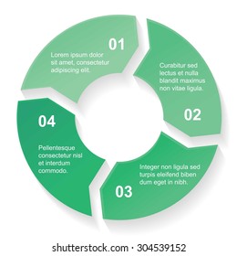 4 steps of Circle arrow infographic. Cycle arrows diagram. Template. Business concepts. Vector. EPS10. Illustration