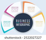 4 Steps Circle Infographic design 4 steps, objects, elements or options infographic business template