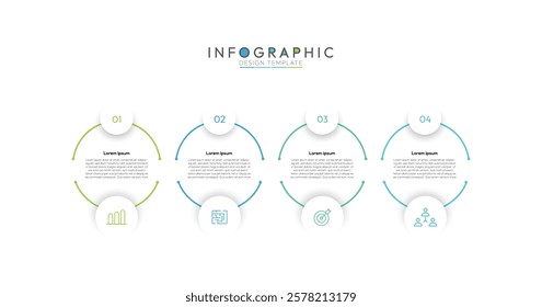 4 Steps Circular Connection Infographic, four steps are arranged in a circular formation, suggesting a cycle or continuous flow. Simple infographic design template.