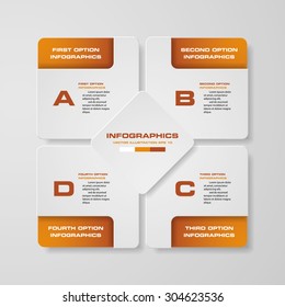 4 steps clean number banners template/graphic or website layout. Vector.