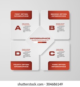 4 steps clean number banners template/graphic or website layout. Vector.