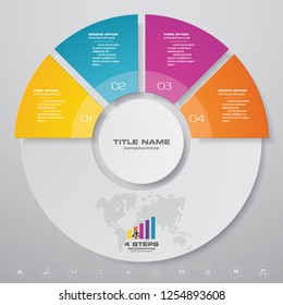 4 steps cycle chart infographics elements for data presentation. EPS 10.	