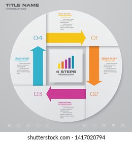 4 steps cycle chart infographics elements for data presentation. EPS 10.	