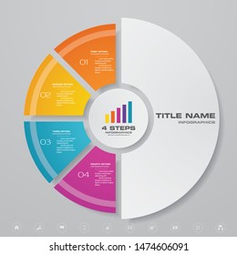 4 steps cycle chart infographics elements for data presentation. EPS 10.	
