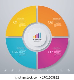 4 steps cycle chart infographics elements for data presentation. EPS 10.	