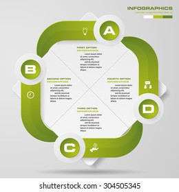4 steps cycle diagram template for your presentation. free space for your sample text. vector background.