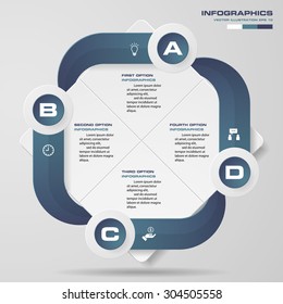 4 steps cycle diagram template for your presentation. free space for your sample text. vector background.