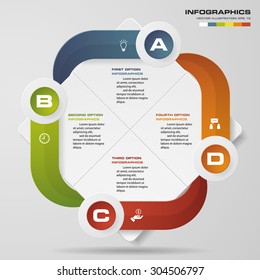4 steps cycle diagram template for your presentation. free space for your sample text. vector background.