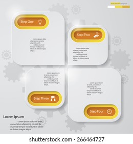 4 Steps Design clean number banners template/graphic or website layout. Vector.