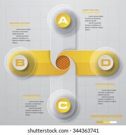 4 steps design Infographic template for business concept.