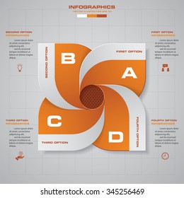 4 steps design Infographic template for business concept.