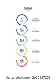 4 Steps elements placed in vertical row. Concept of 4 successive steps of project development process. Flat infographic design template. Simple vector illustration for business analytics.