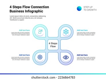 4 Steps Flow Connection Infographic Light version