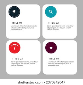 4 steps info chart vector design  