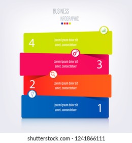 4 Steps infographic banner design for presentation or web
