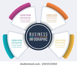 4 Steps Infographic business information 4 objects, steps, elements or options infographic design template