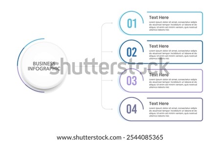 4 Steps infographic for business operations presentation. Business presentation, Strategy, Report and Plan. Vector illustration.