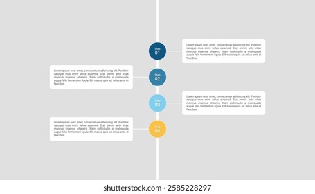 4 steps infographic for data visualization.