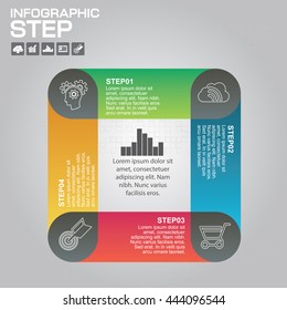 4 Steps Infographic Design Elements for Your Business Vector Illustration.
