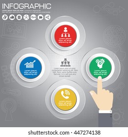 4 Steps Infographic Design Elements for Your Business Vector Illustration.