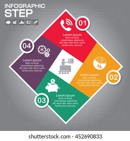 4 Steps Infographic Design Elements for Your Business Vector Illustration.