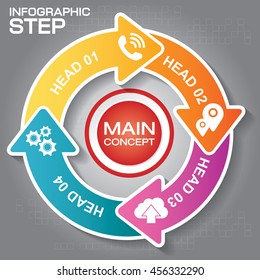 4 Steps Infographic Design Elements for Your Business Vector Illustration.