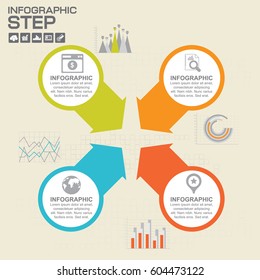 4 Steps Infographic Design Elements for Your Business Vector Illustration.