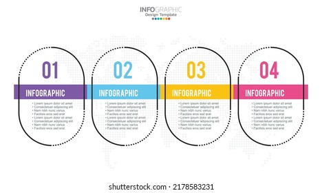 4 Steps infographic design template with icons and process.