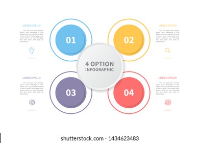 4 steps Infographic element. Can be used for process diagram, timeline, presentations, workflow layout, banner, flow chart, info graph, report, web design, testimonial. Business template vector.