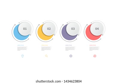 4 steps Infographic element. Can be used for process diagram, timeline, presentations, workflow layout, banner, flow chart, info graph, report, web design, testimonial. Business template vector.