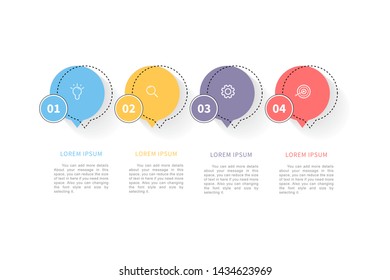 4 steps Infographic element. Can be used for process diagram, timeline, presentations, workflow layout, banner, flow chart, info graph, report, web design, testimonial. Business template vector.