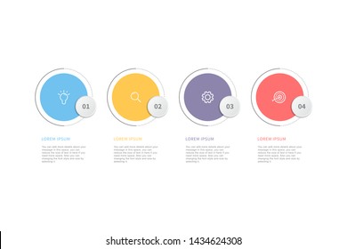 4 steps Infographic element. Can be used for process diagram, timeline, presentations, workflow layout, banner, flow chart, info graph, report, web design, testimonial. Business template vector.