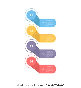 4 steps Infographic element. Can be used for process diagram, timeline, presentations, workflow layout, banner, flow chart, info graph, report, web design, testimonial. Business template vector.