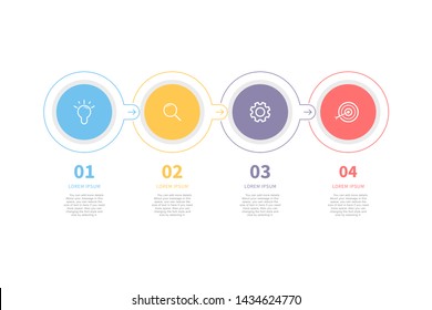 4 steps Infographic element. Can be used for process diagram, timeline, presentations, workflow layout, banner, flow chart, info graph, report, web design, testimonial. Business template vector.